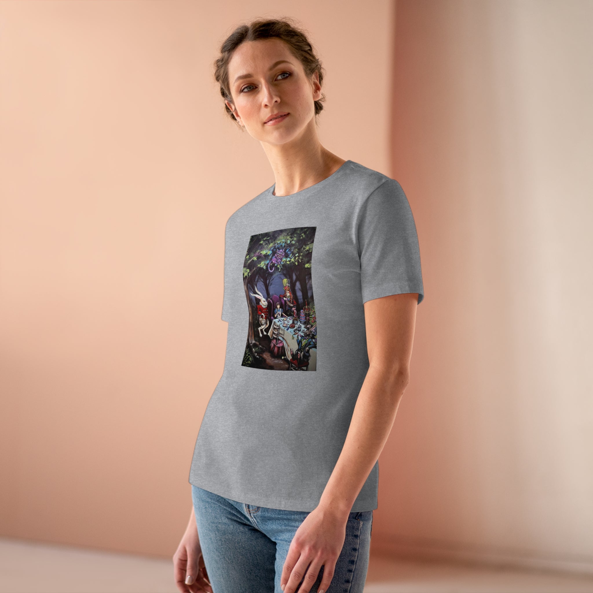 Scared & Alone "Mad Hatter's Tea Party" by Richard-Lael Lillard Women's Premium Gallery Tee