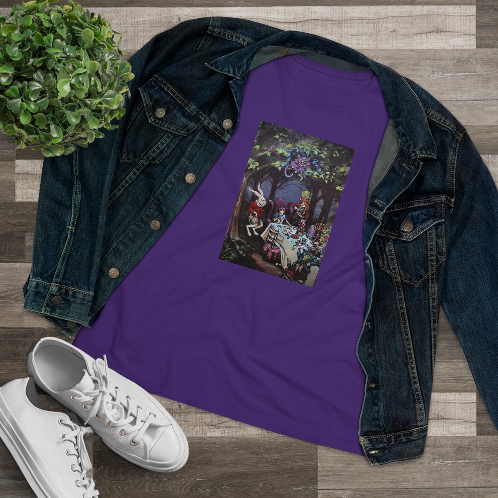 Scared & Alone "Mad Hatter's Tea Party" by Richard-Lael Lillard Women's Premium Gallery Tee