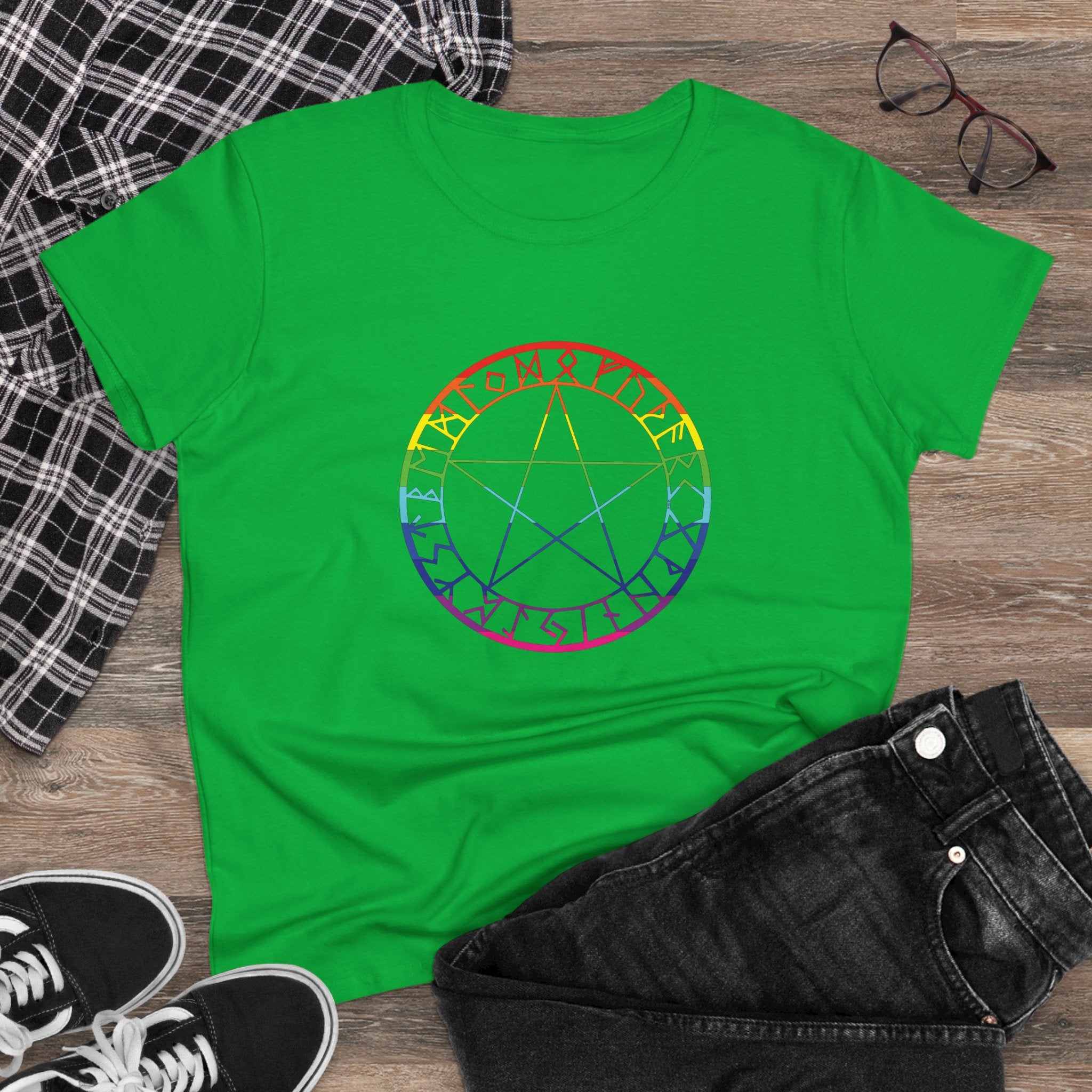 Spellcaster Women's Easy Tee - Rainbow Witch