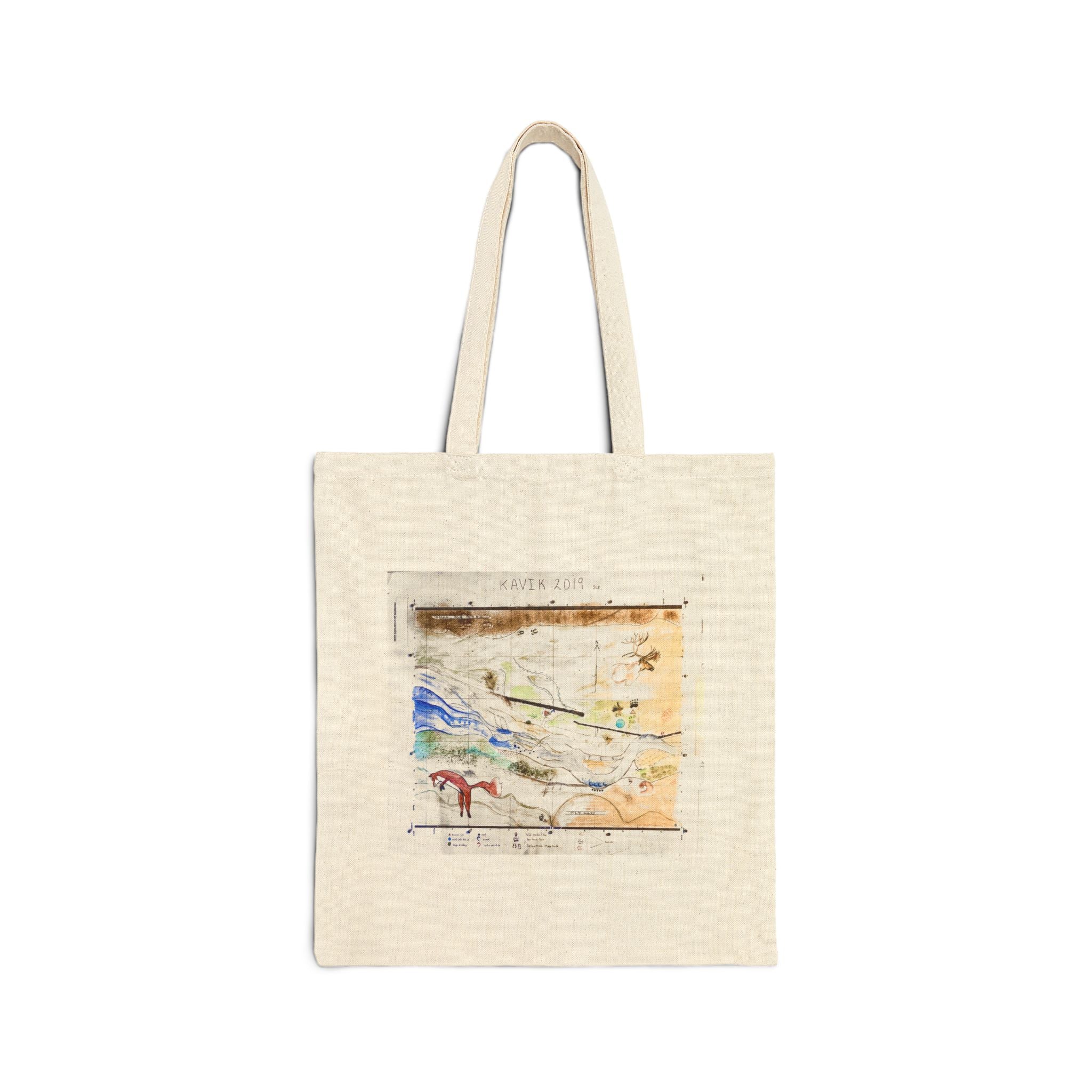 Sue's Kavik River Map Cotton Canvas Tote
