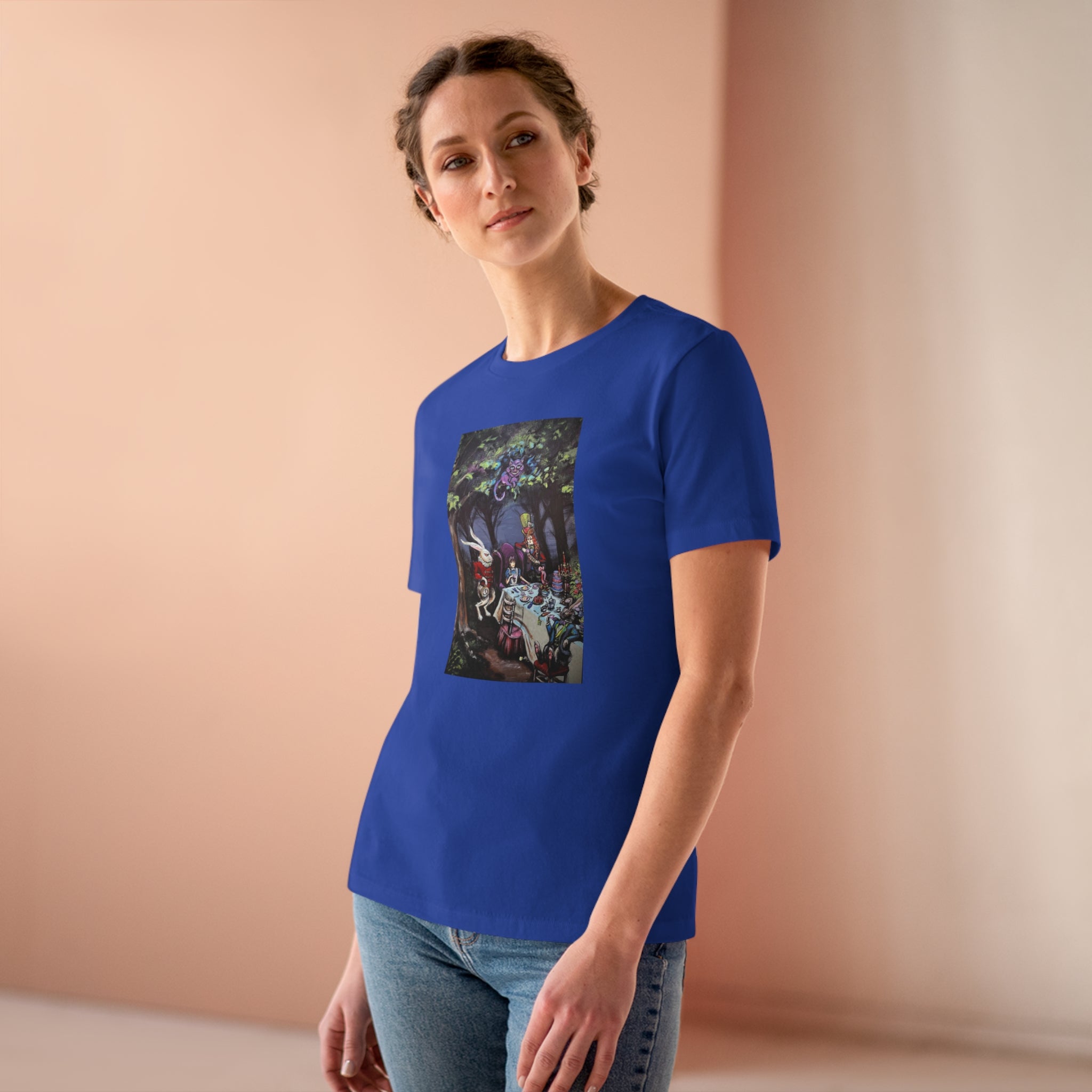 Scared & Alone "Mad Hatter's Tea Party" by Richard-Lael Lillard Women's Premium Gallery Tee