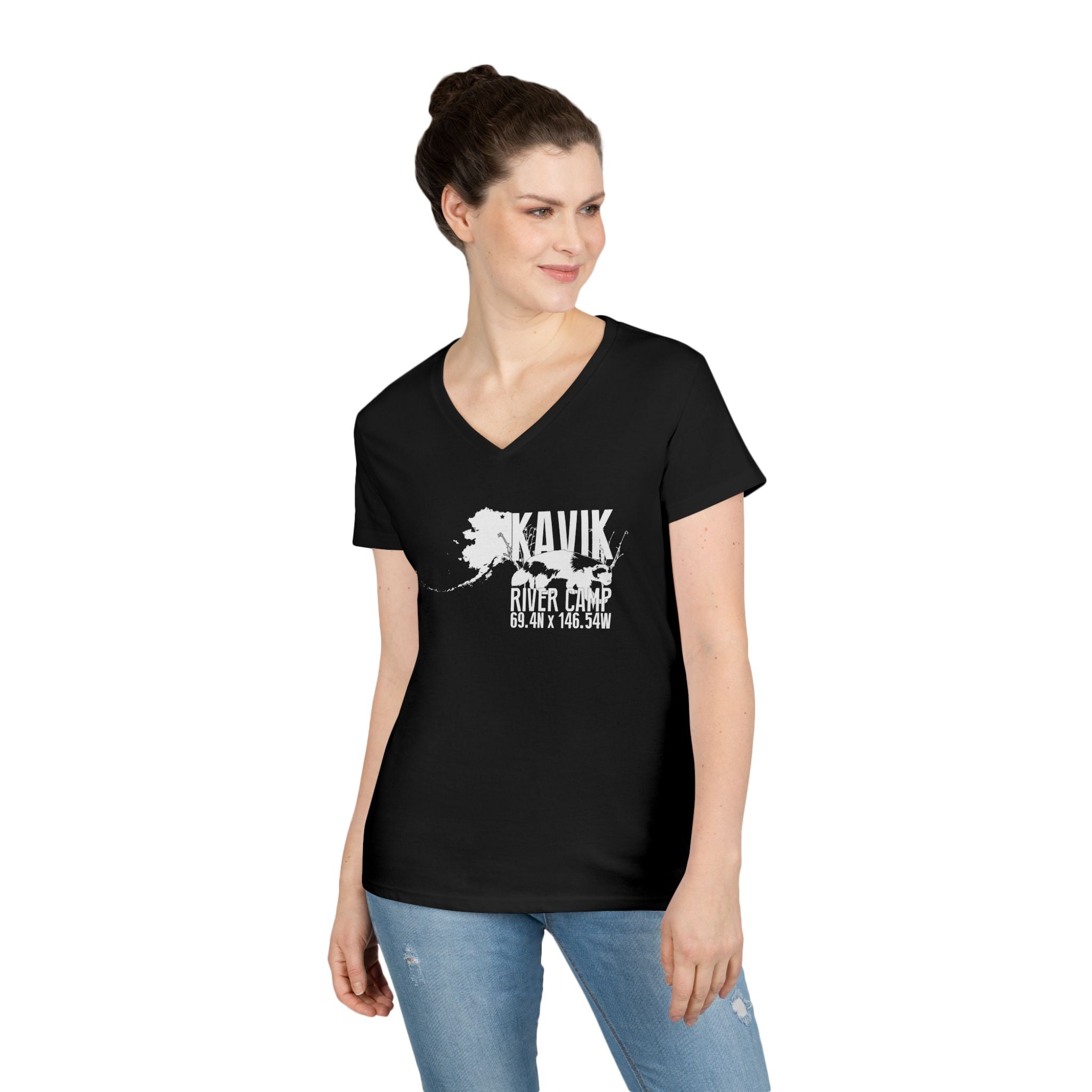 Sue's Kavik Logo Ladies' V-Neck T-Shirt