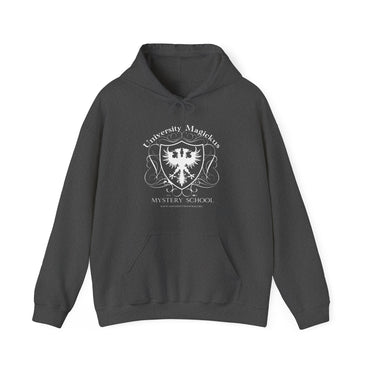 University Magickus White School Emblem Unisex Heavy Blend™ Hoodie