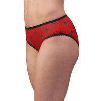 Patti's Power Panties Women's Bikini Briefs - Black on Red