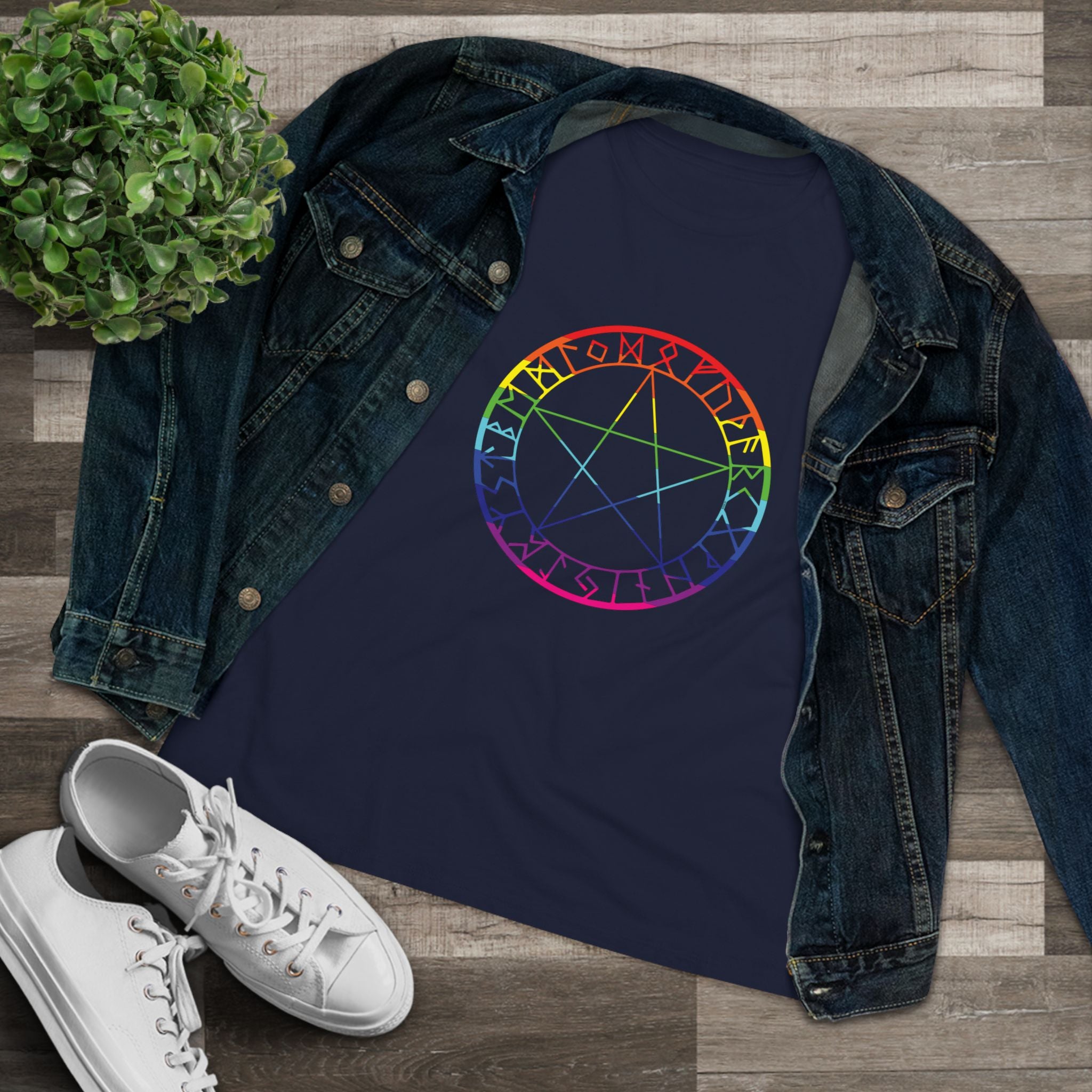 Spellcaster Casual Fit Women's Tee - Rainbow Witch