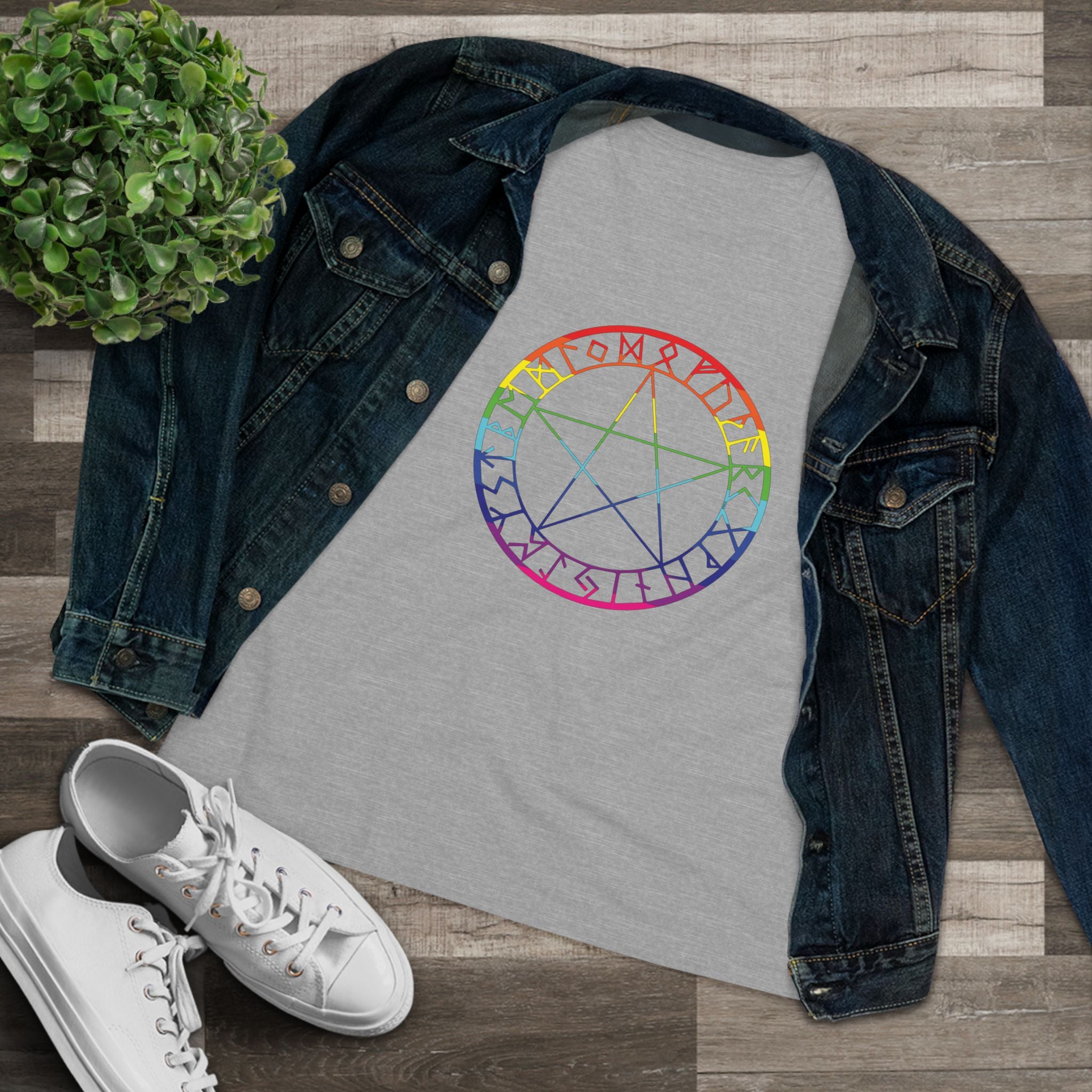 Spellcaster Casual Fit Women's Tee - Rainbow Witch