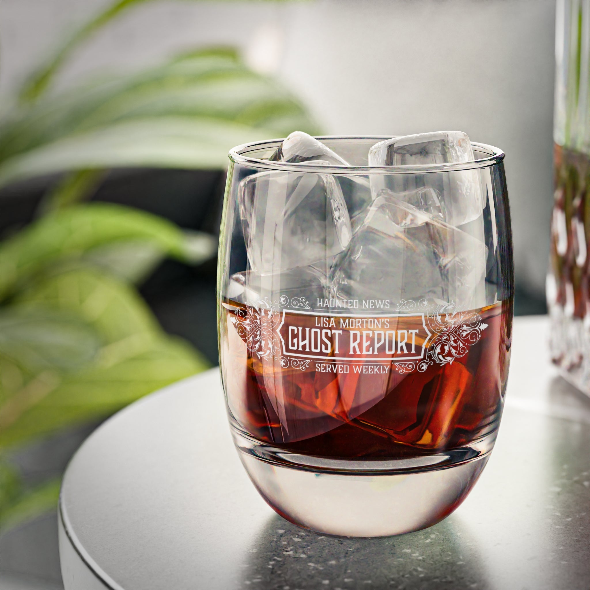 Lisa Morton's Ghost Report Whiskey Glass