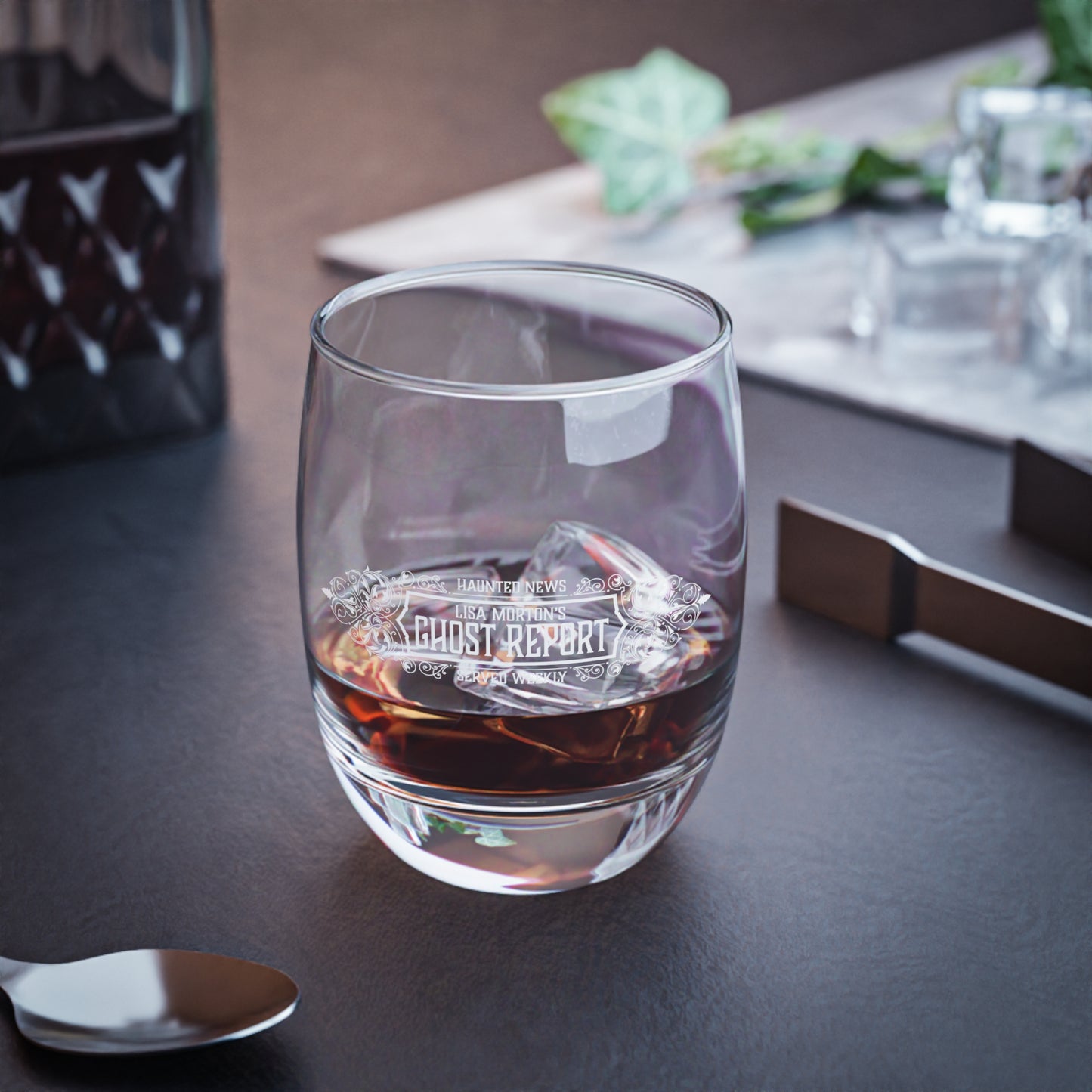 Lisa Morton's Ghost Report Whiskey Glass