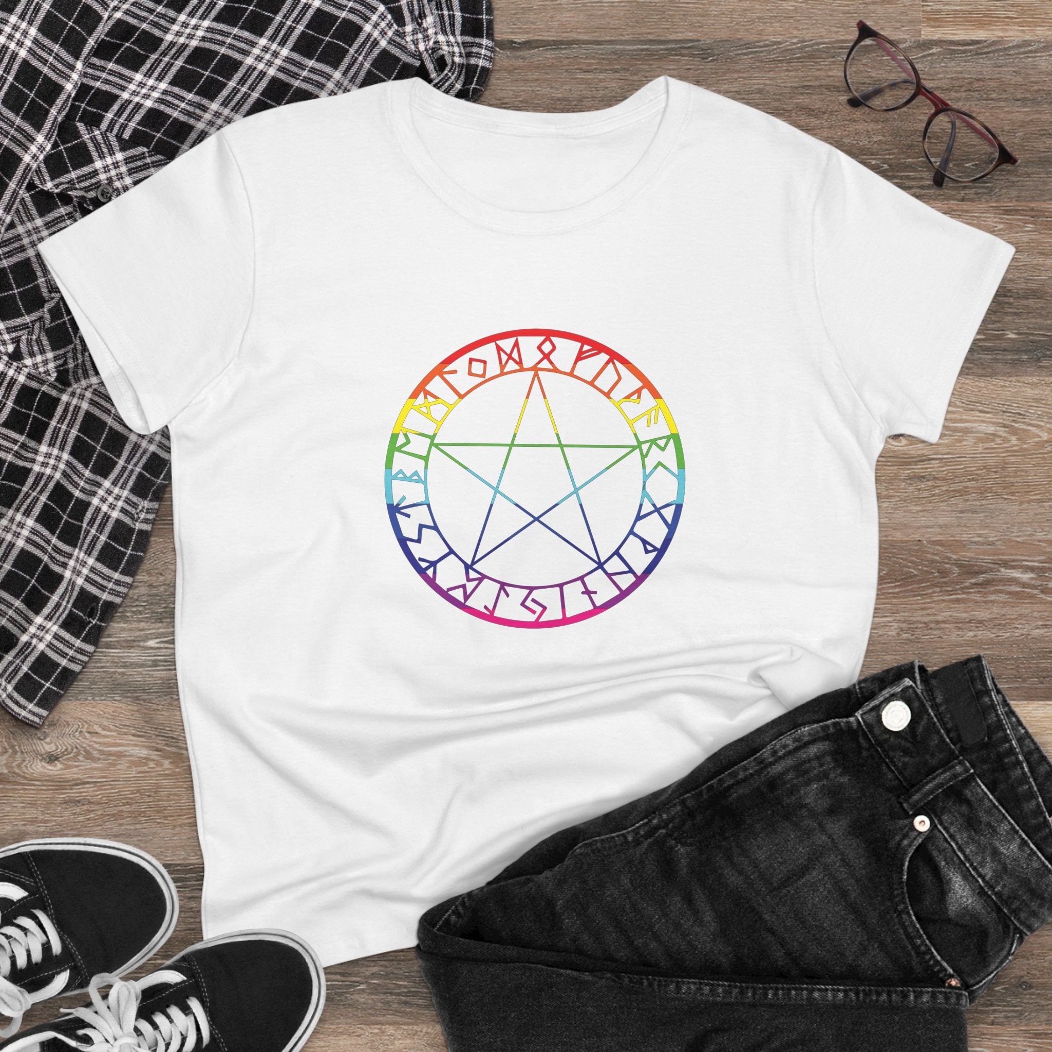 Spellcaster Women's Easy Tee - Rainbow Witch