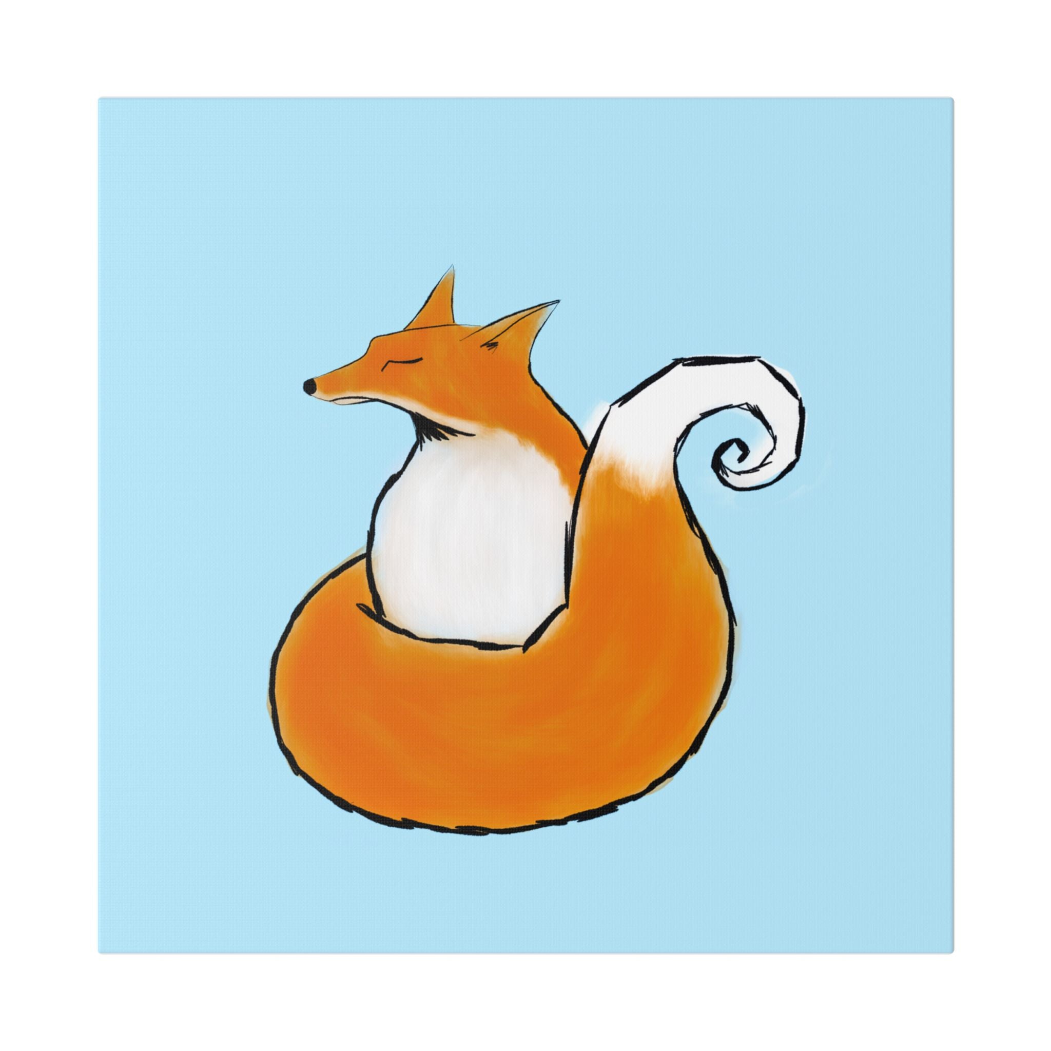 Kavik Fox Print on Square Canvas