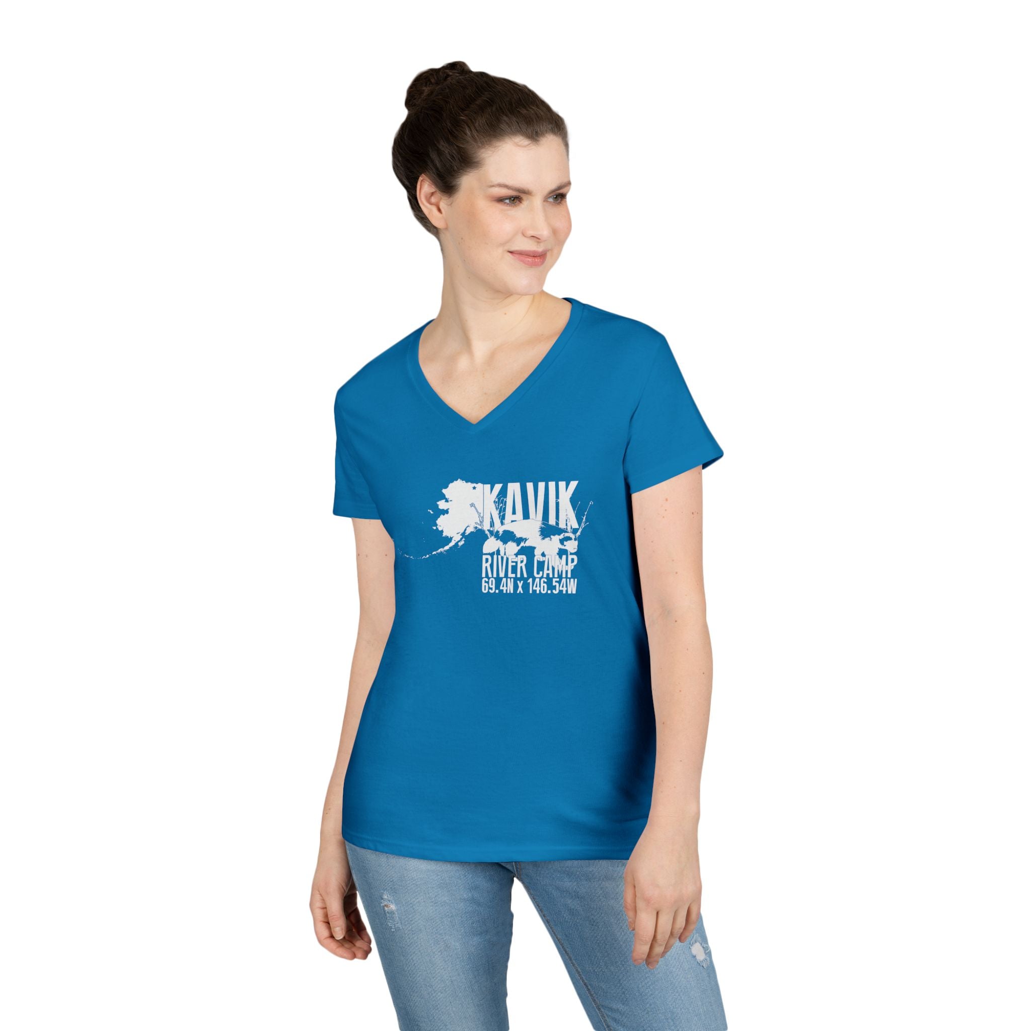 Sue's Kavik Logo Ladies' V-Neck T-Shirt