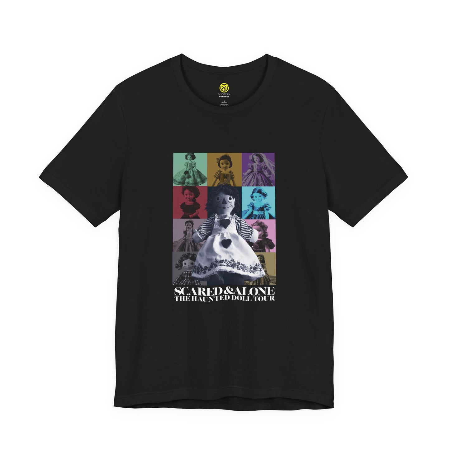 Scared & Alone Season 2 "Haunted Doll Tour" Unisex Jersey Short Sleeve Tee