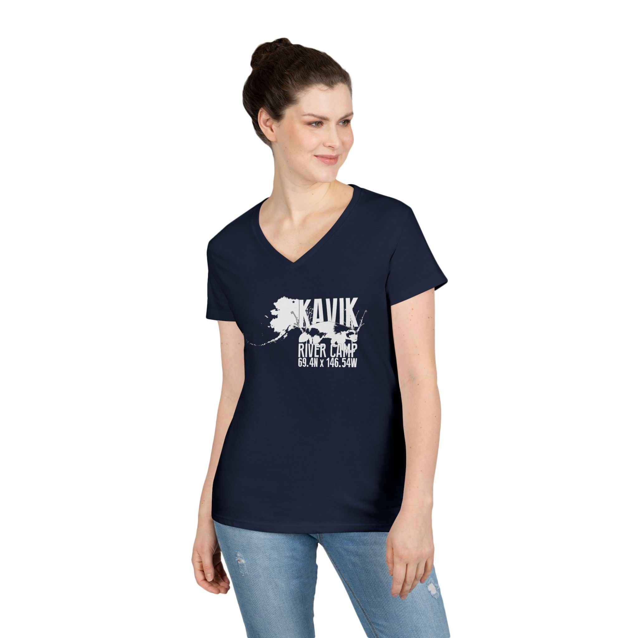 Sue's Kavik Logo Ladies' V-Neck T-Shirt
