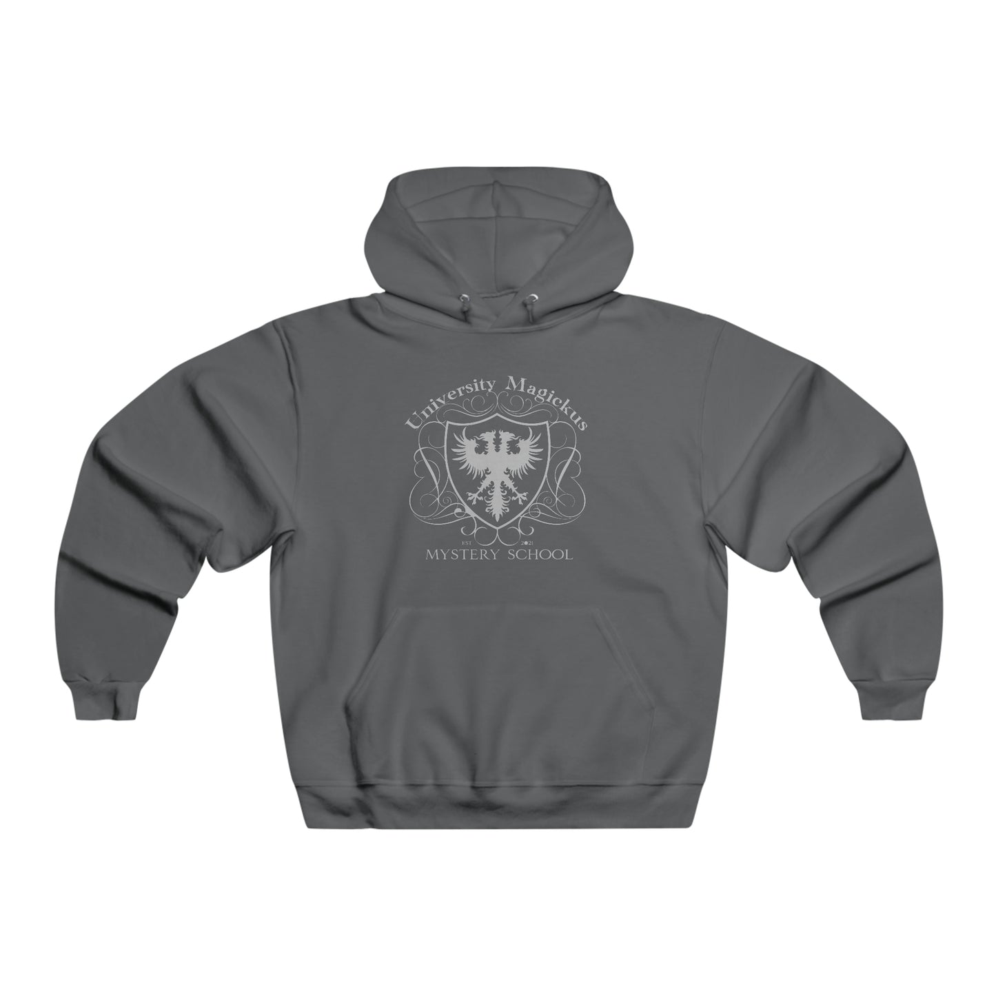 University Magickus Oversize Unisex Grey Emblem Hoodie