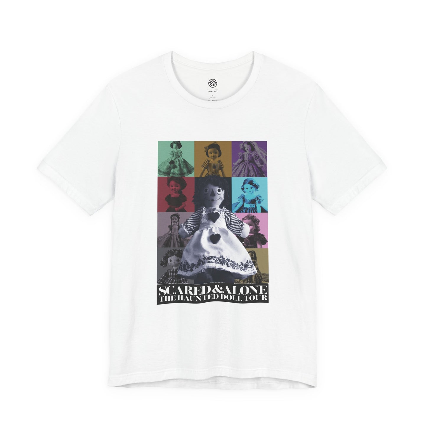 Scared & Alone Season 2 "Haunted Doll Tour" Unisex Jersey Short Sleeve Tee