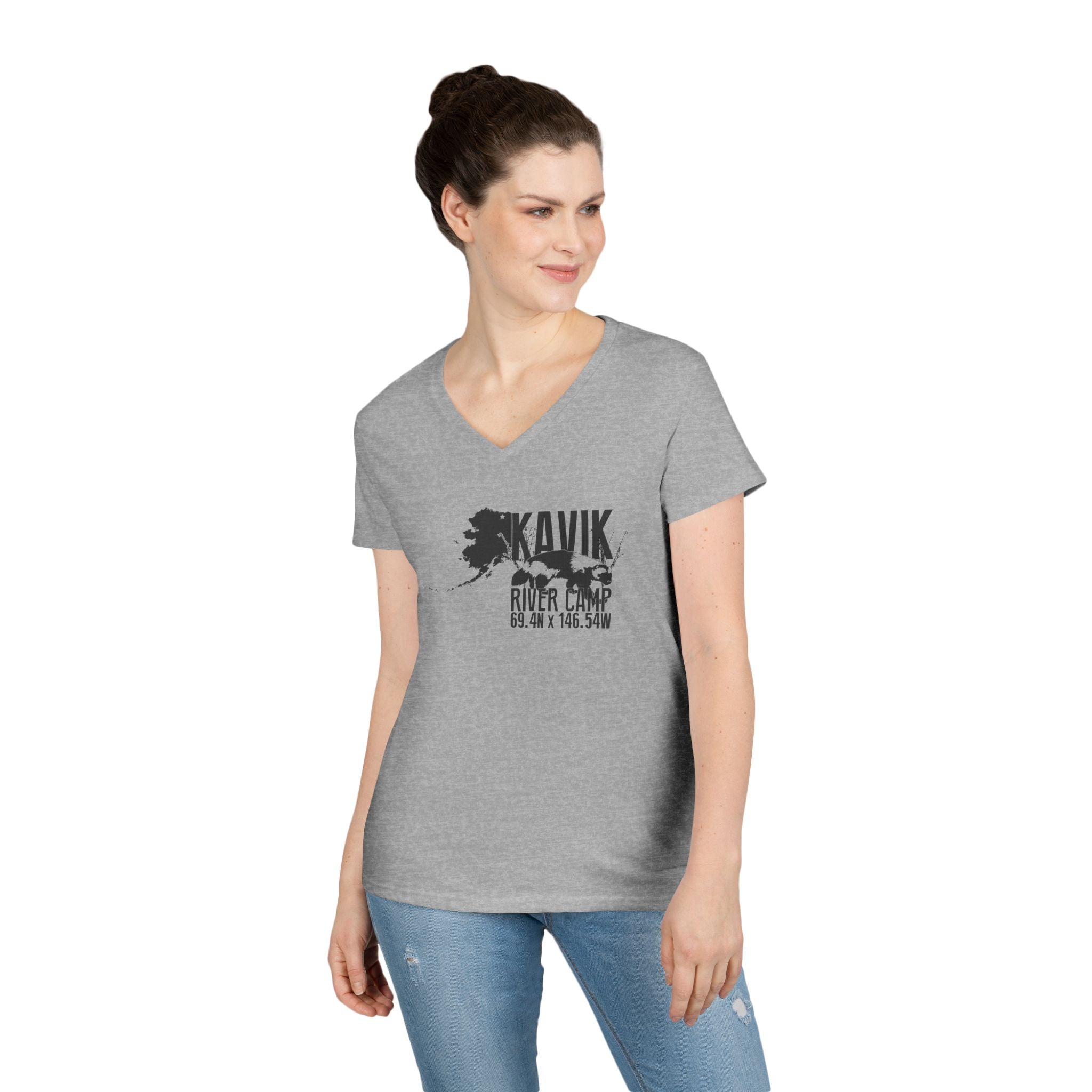 Sue's Kavik Logo Ladies' V-Neck T-Shirt