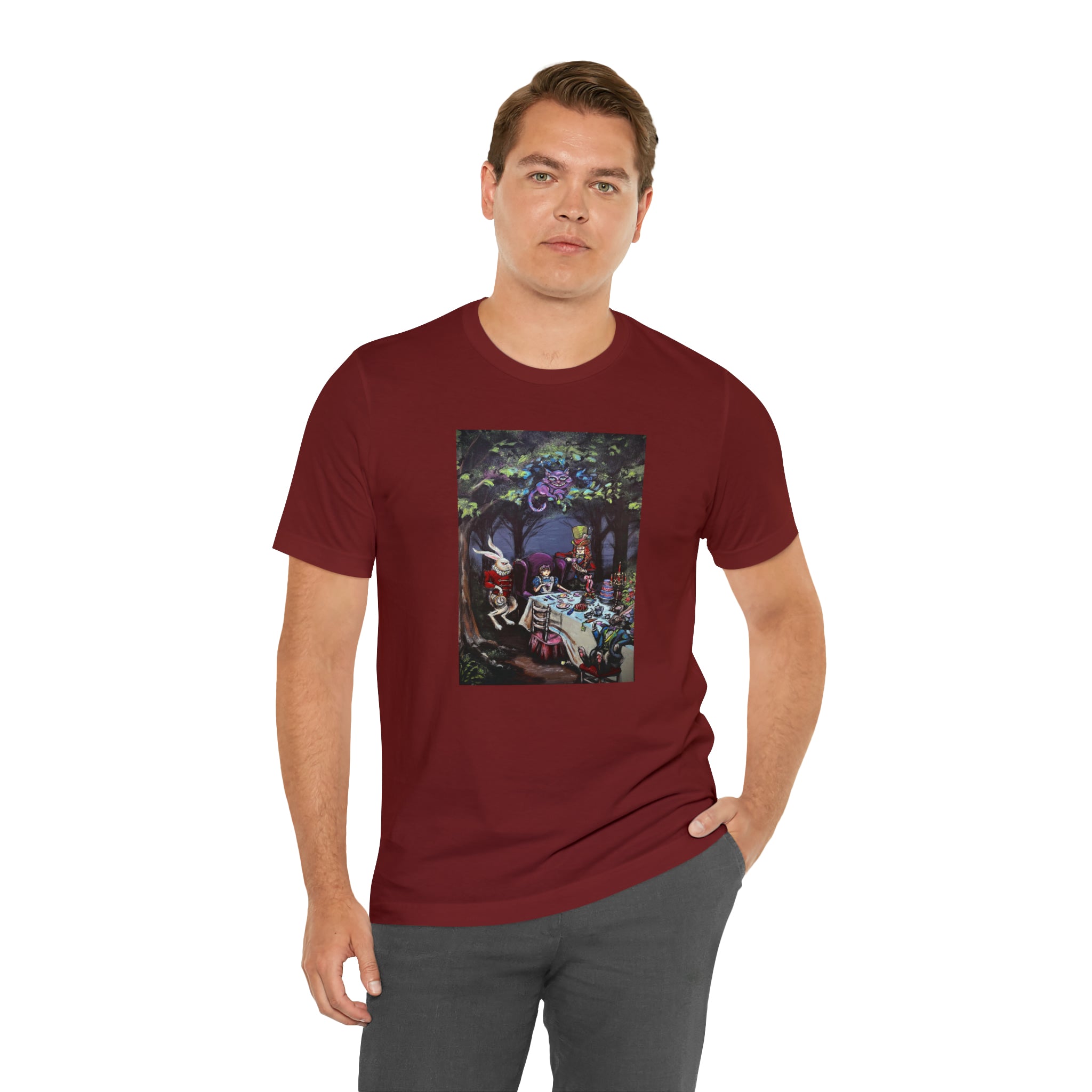 Scared & Alone Richard Lael's "Mad Hatter's Tea Party" Unisex Gallery Tee