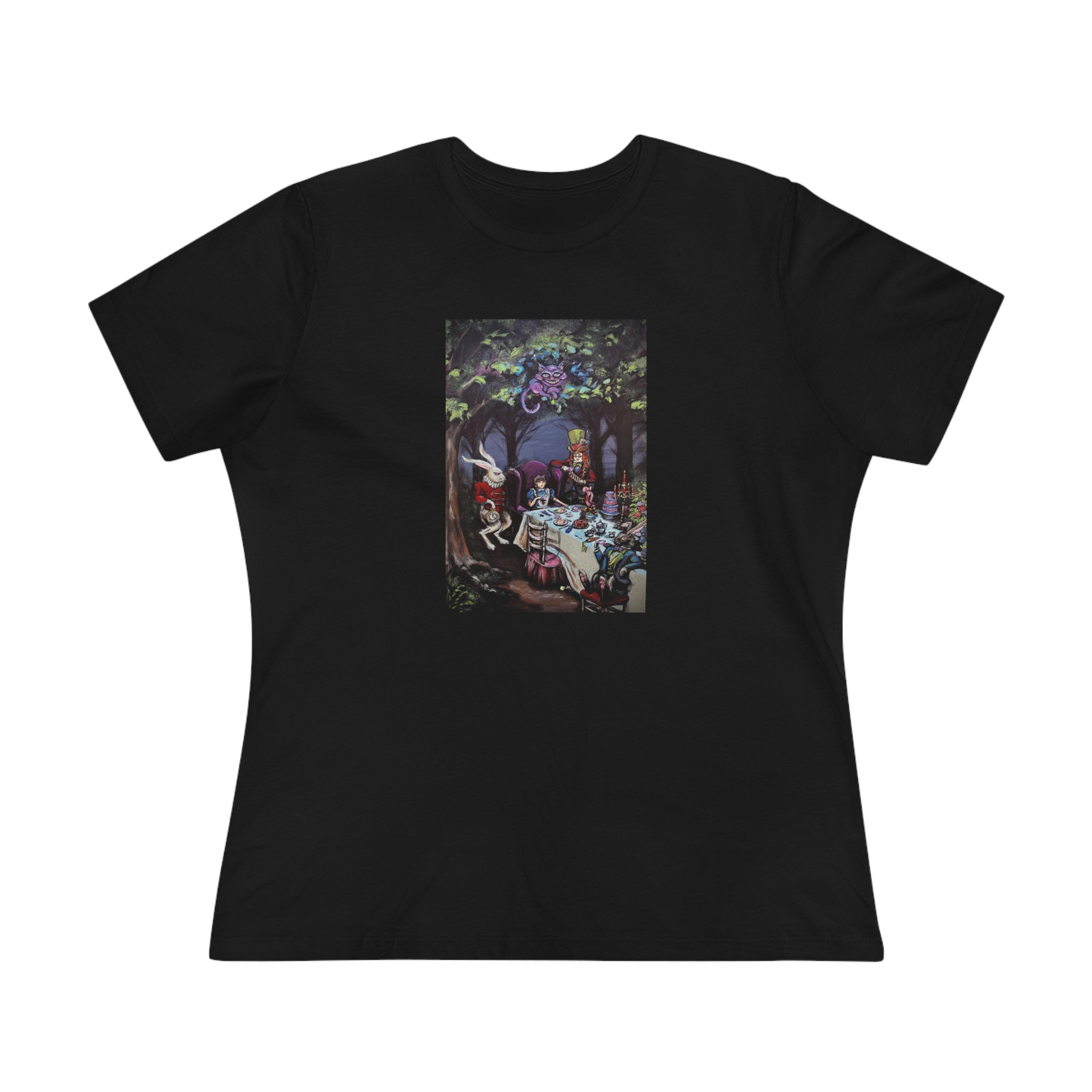 Scared & Alone "Mad Hatter's Tea Party" by Richard-Lael Lillard Women's Premium Gallery Tee