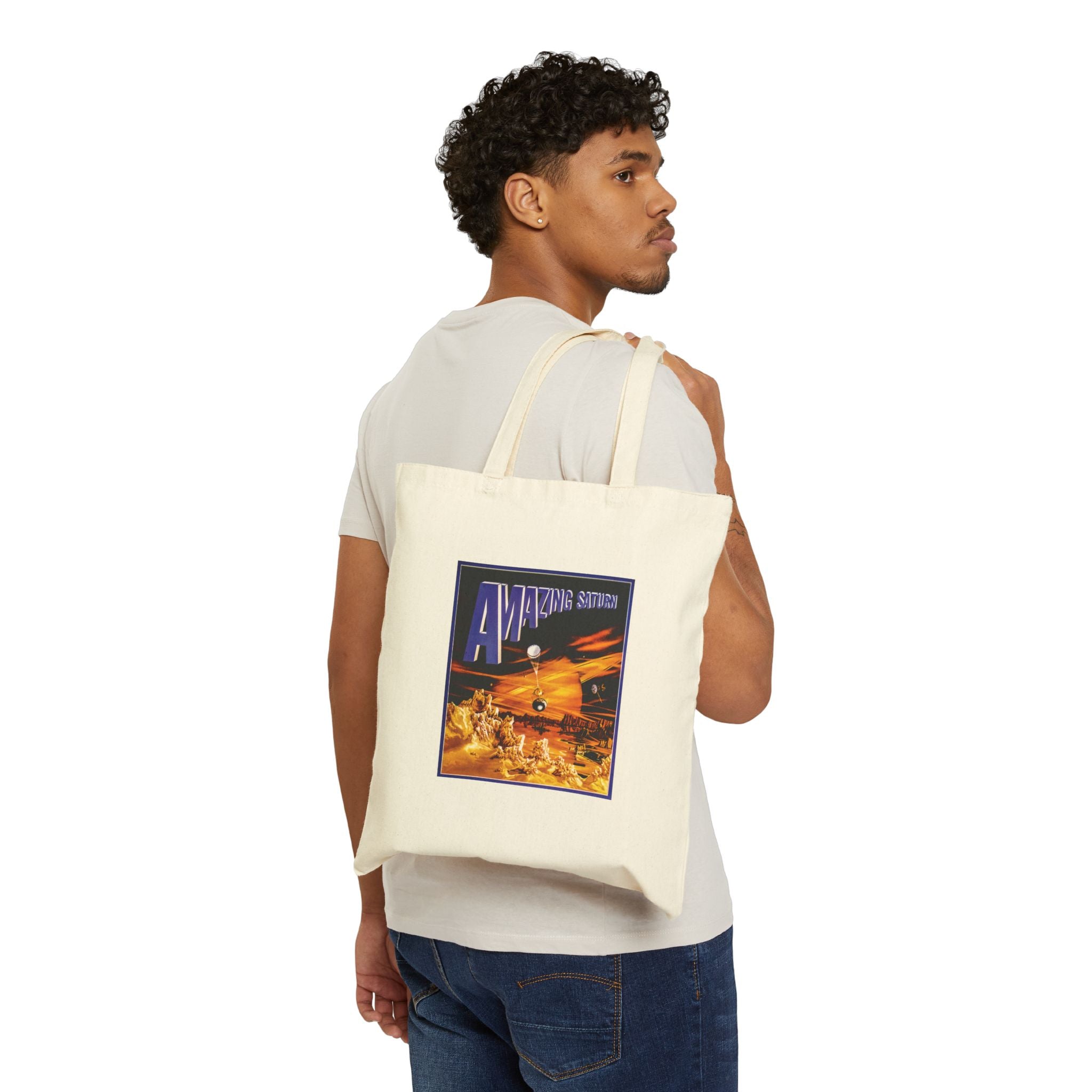 Amazing Saturn Cotton Canvas Tote Bag