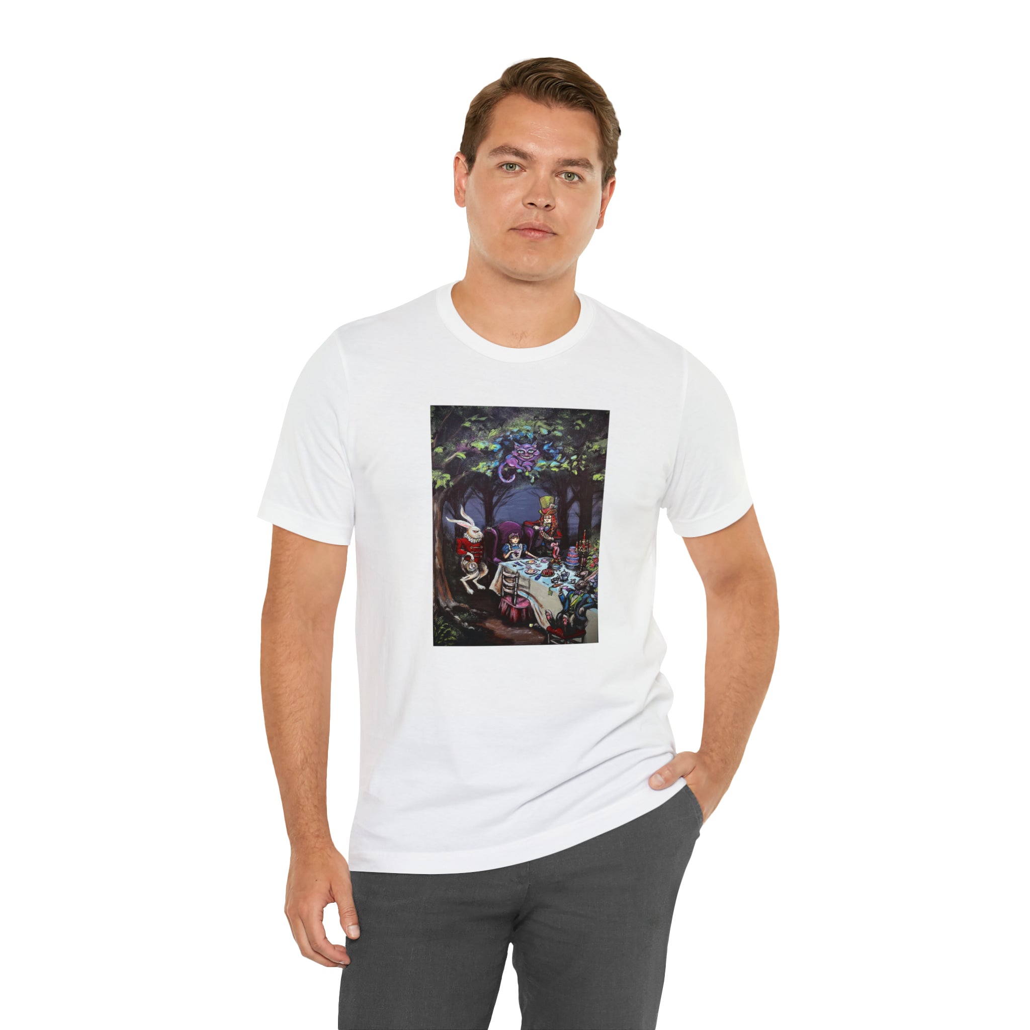 Scared & Alone Richard Lael's "Mad Hatter's Tea Party" Unisex Gallery Tee