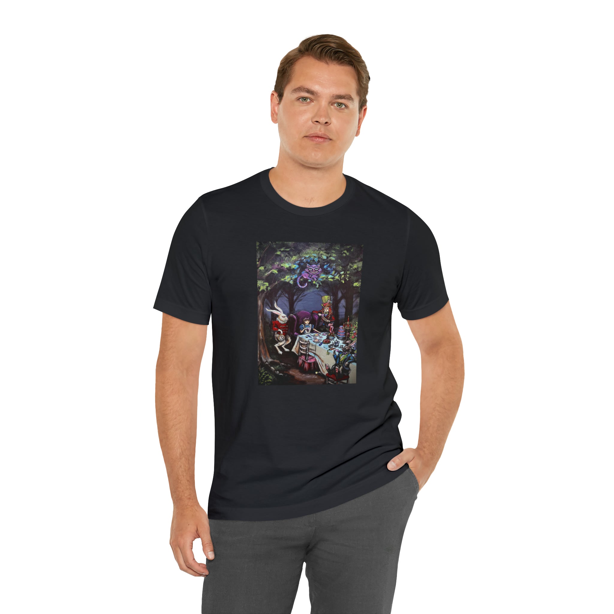 Scared & Alone Richard Lael's "Mad Hatter's Tea Party" Unisex Gallery Tee