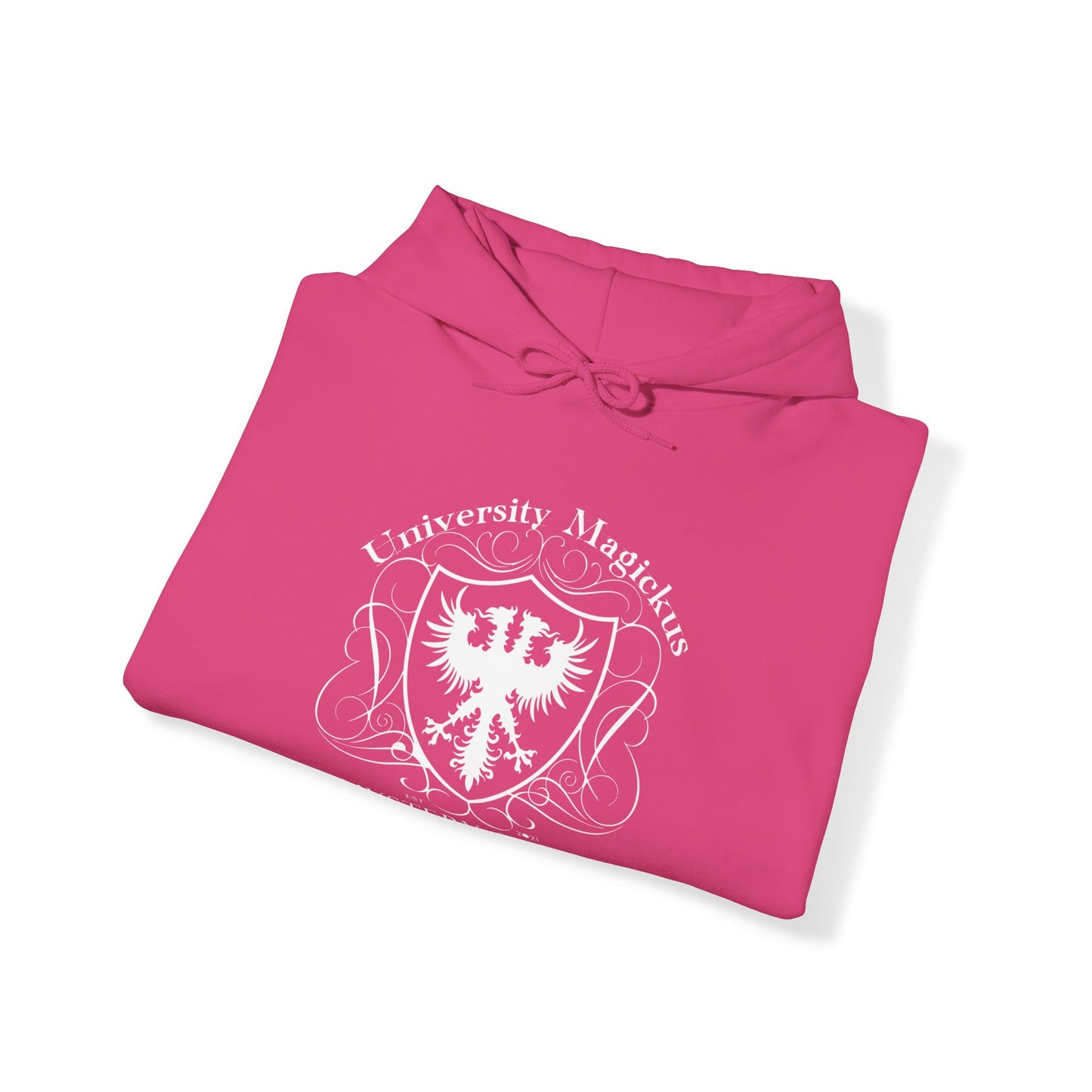 University Magickus White School Emblem Unisex Heavy Blend™ Hoodie