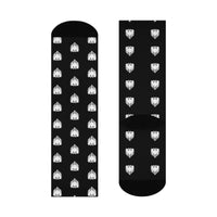 University Magickus "Double Dragon" Cushioned Crew Socks in Black/White