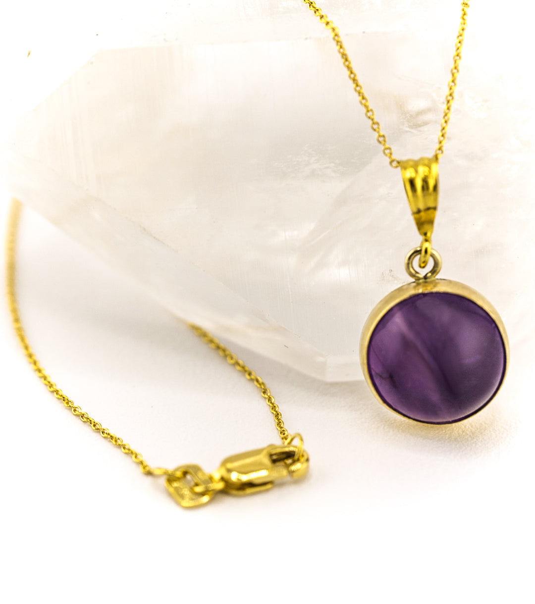 Amethyst & 14KGold-Filled Charm Necklace