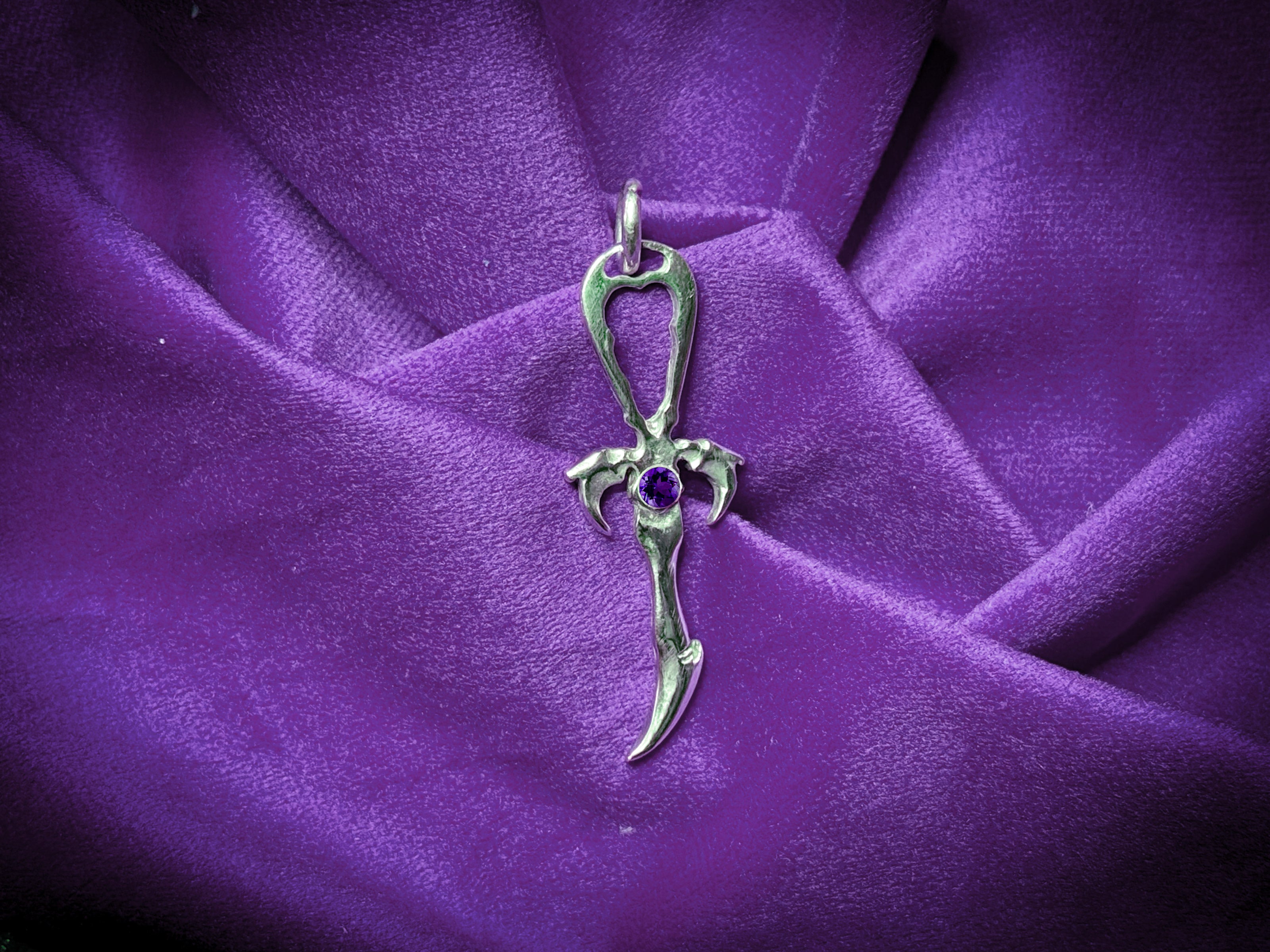 Amethyst & 925 Silver Vampire Ankh - Mystery Control x Endless Night