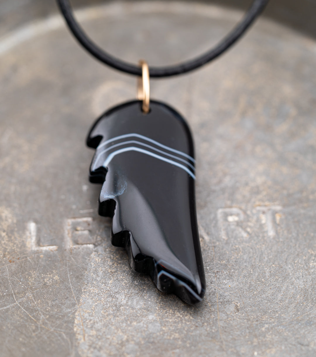 Black Onyx "George" Wing Necklace