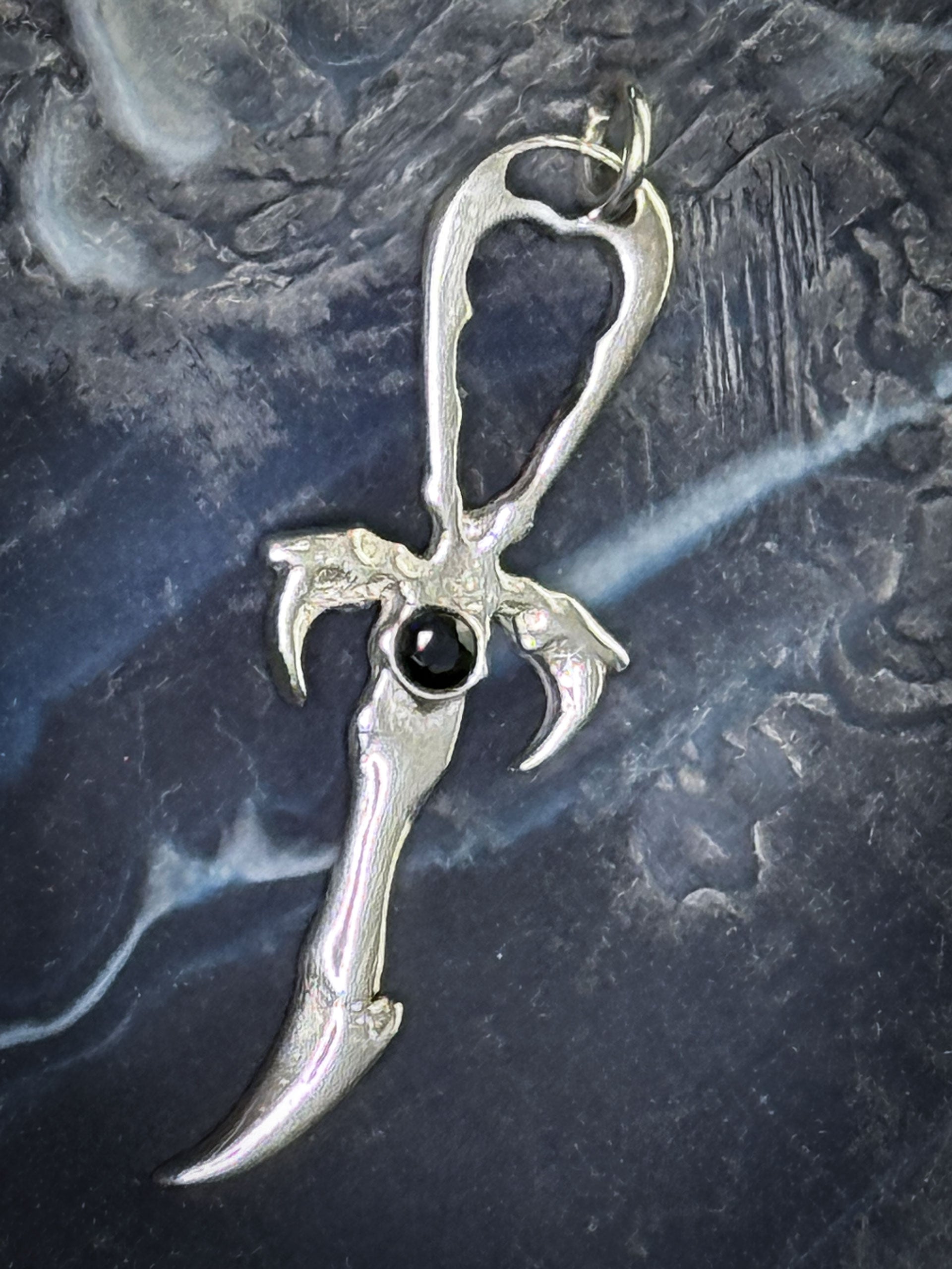 Black Sapphire & 925 Silver Vampire Ankh - Mystery Control x Endless Night