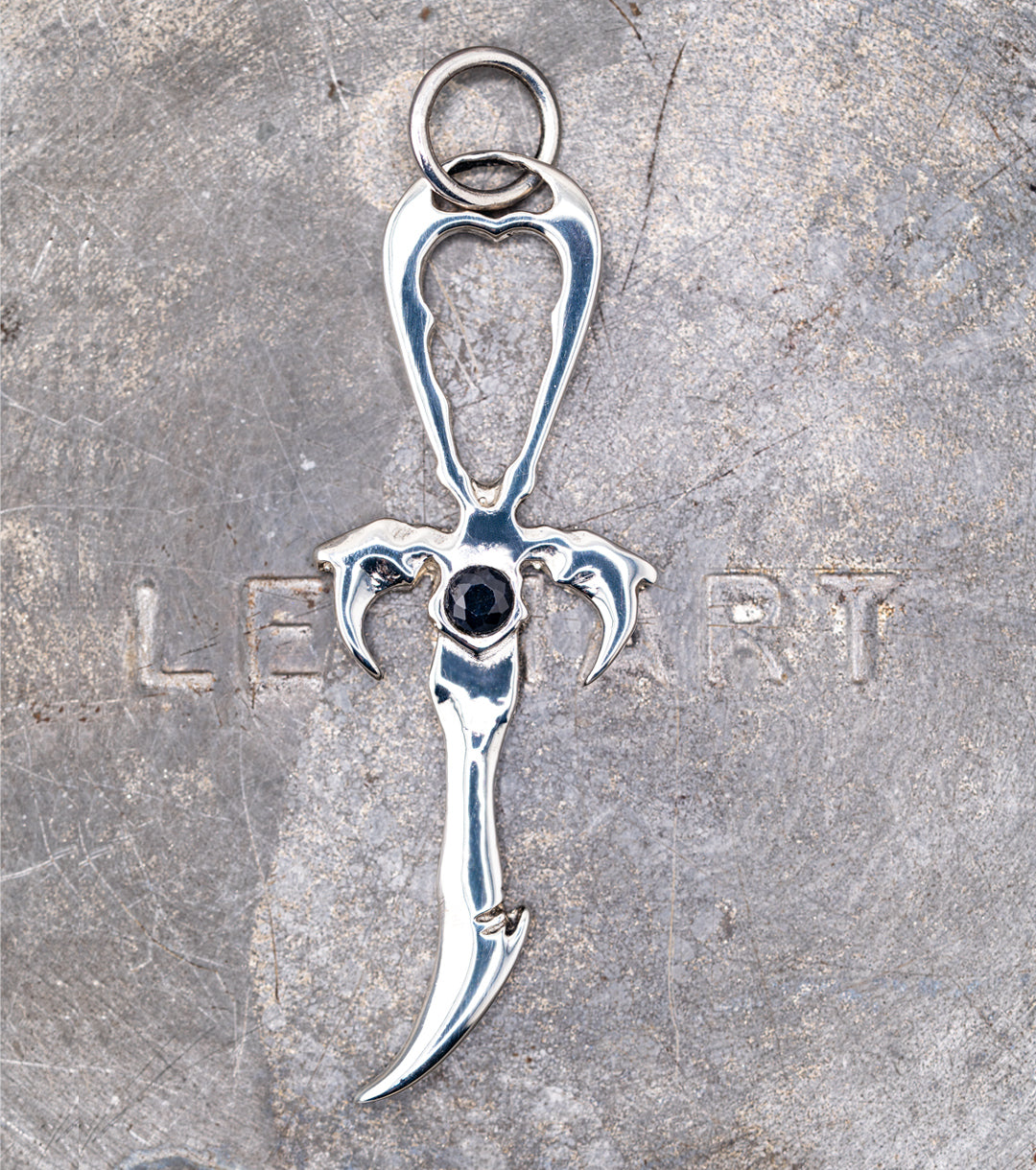 Black Sapphire & 925 Silver Vampire Ankh - Mystery Control x Endless Night
