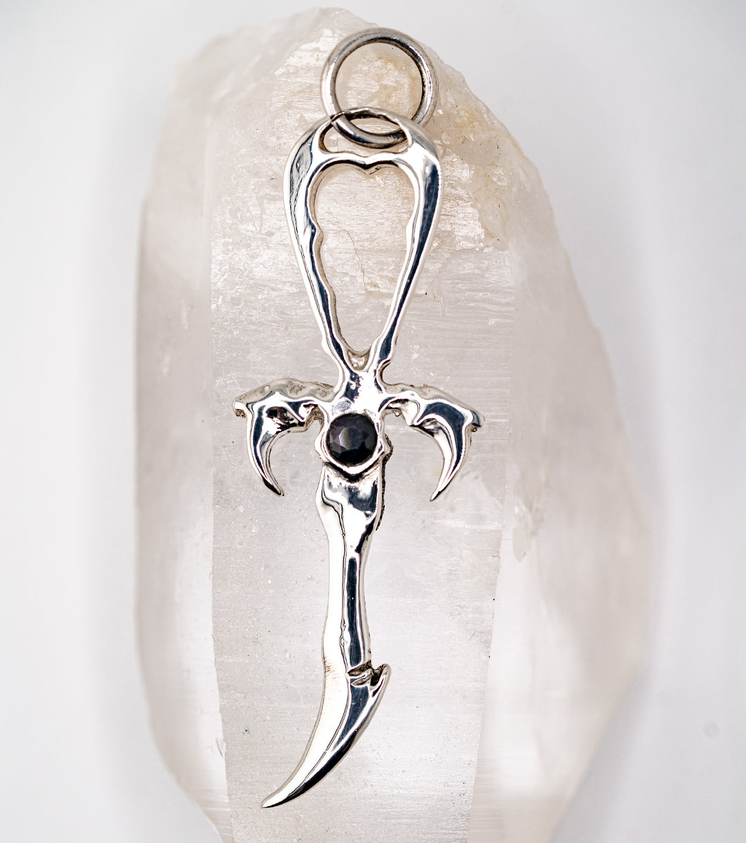 Black Sapphire & 925 Silver Vampire Ankh - Mystery Control x Endless Night
