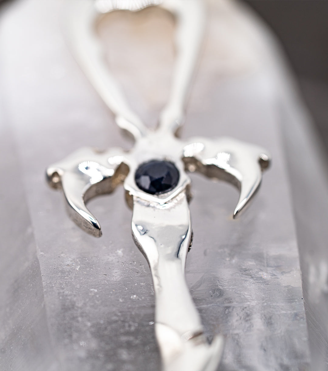 Black Sapphire & 925 Silver Vampire Ankh - Mystery Control x Endless Night