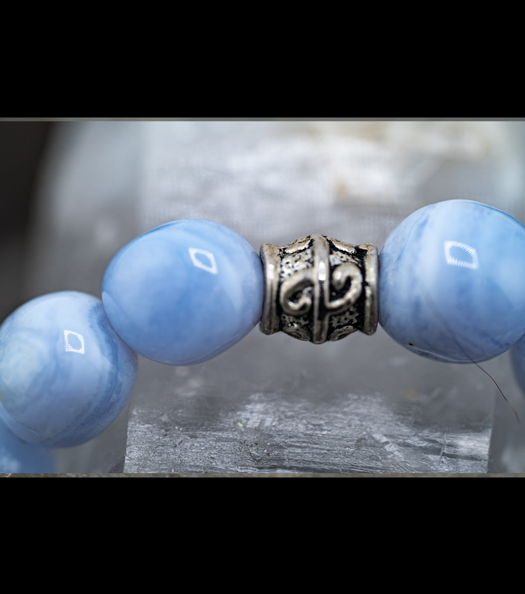 Vintage Blue Lace Agate Stretch Bracelet