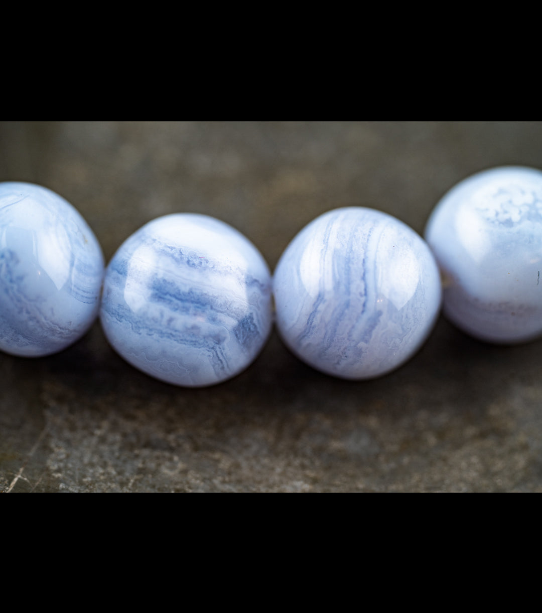 Vintage Blue Lace Agate Stretch Bracelet