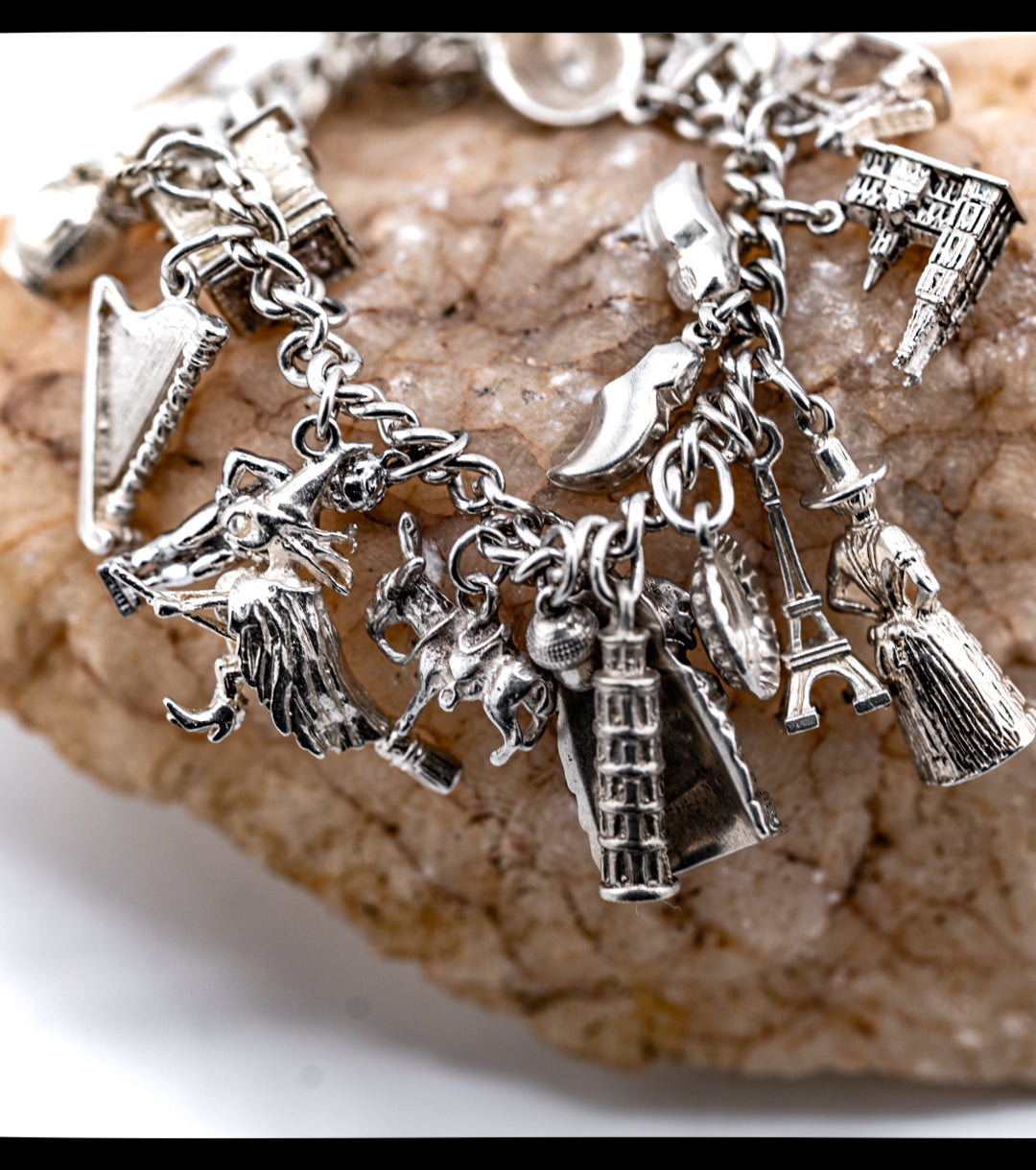 English Girl's 1960s Grand Tour Charm Bracelet