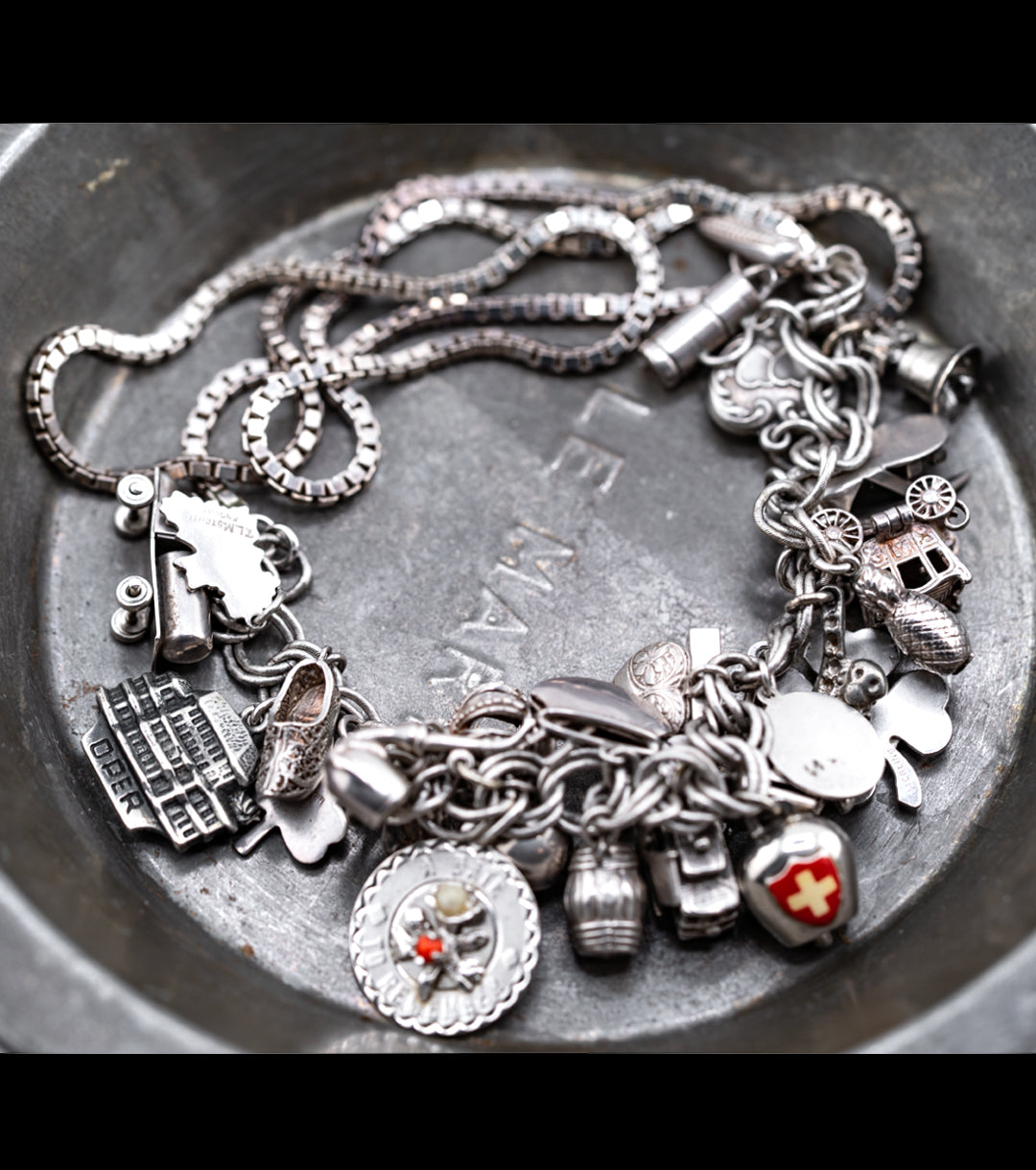 WWII Sweetheart Traveler's 925 Silver Charm Necklace