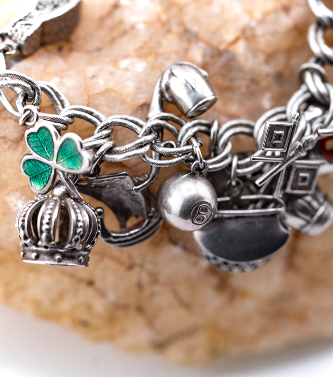 WWII Sweetheart Traveler's 925 Silver Charm Necklace