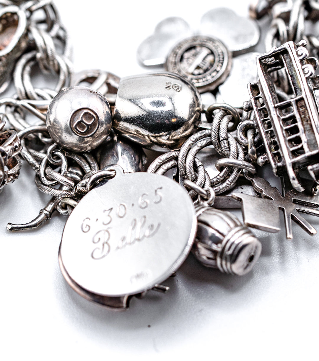 WWII Sweetheart Traveler's 925 Silver Charm Necklace