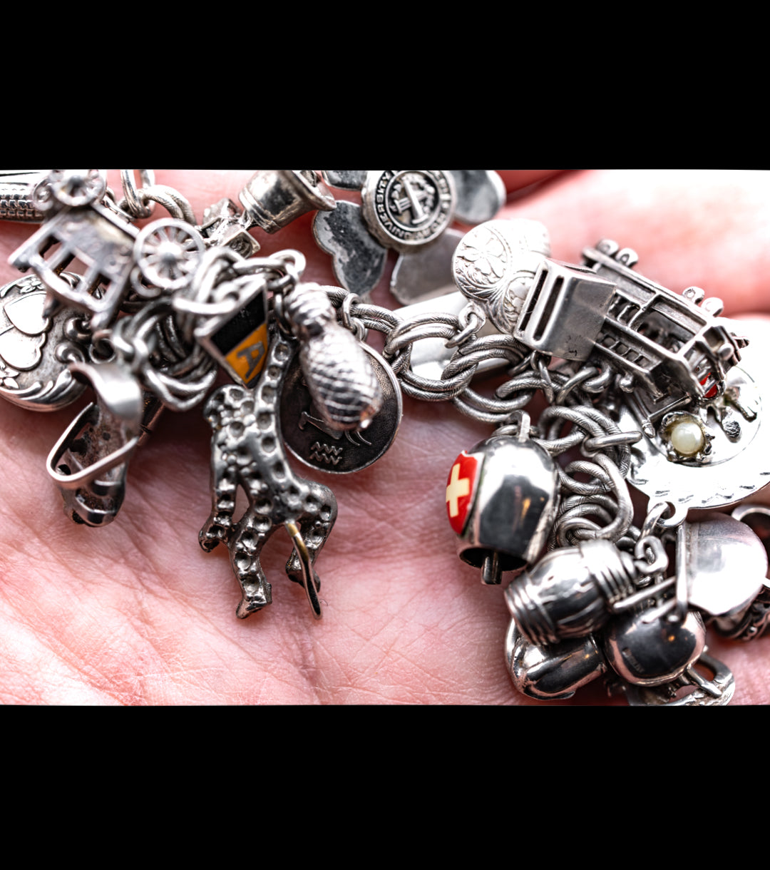 WWII Sweetheart Traveler's 925 Silver Charm Necklace