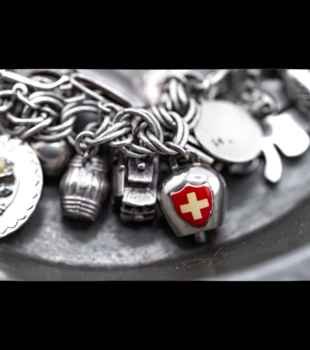 WWII Sweetheart Traveler's 925 Silver Charm Necklace
