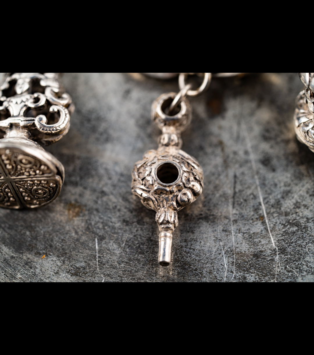 Chatelaine Bracelet in 835 Silver Dutch Early 1800s