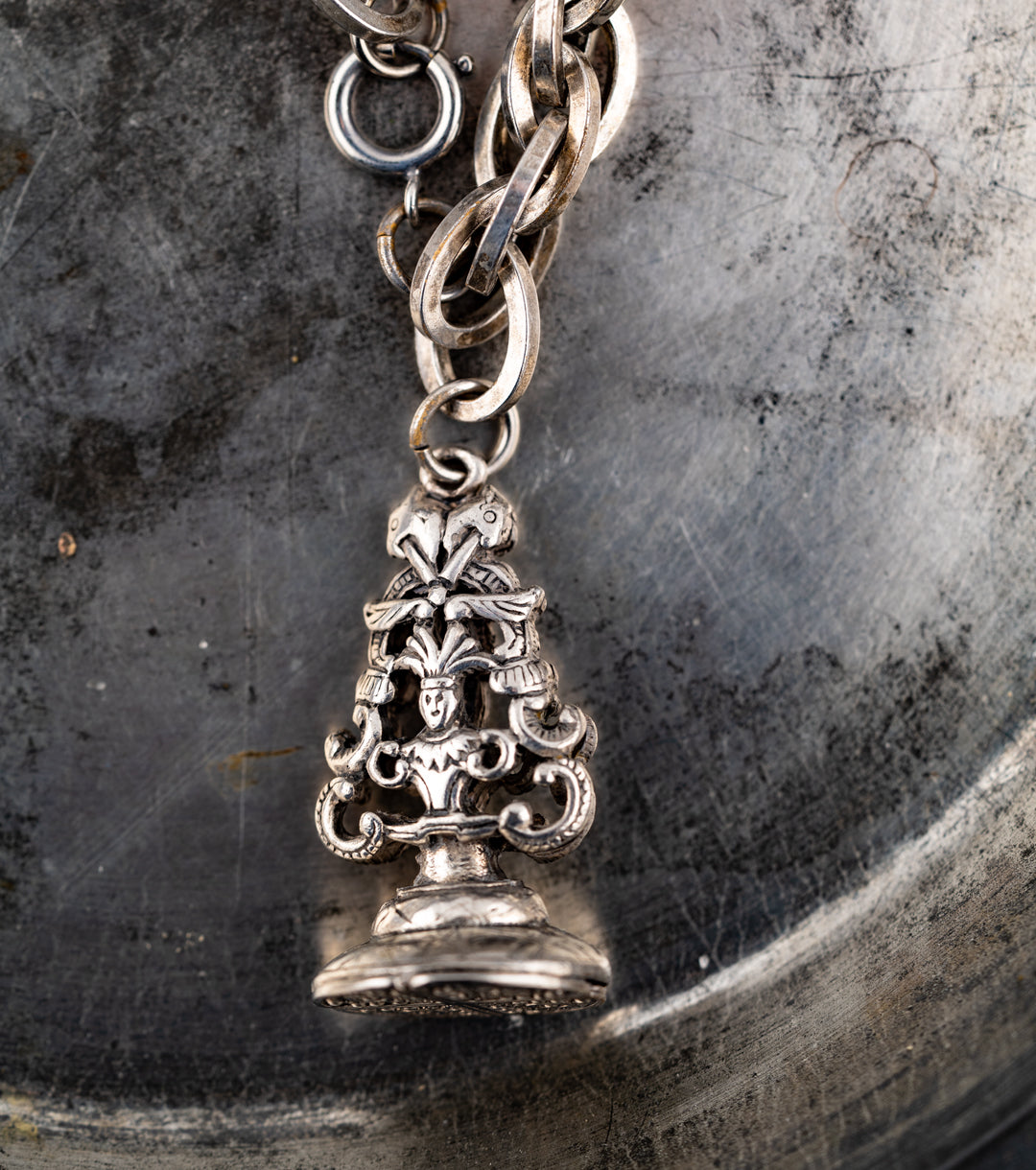 Chatelaine Bracelet in 835 Silver Dutch Early 1800s