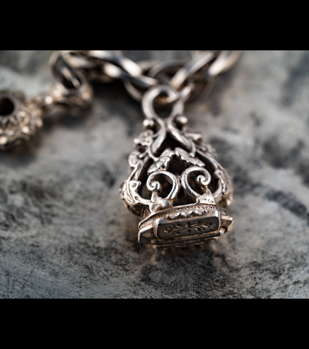 Chatelaine Bracelet in 835 Silver Dutch Early 1800s