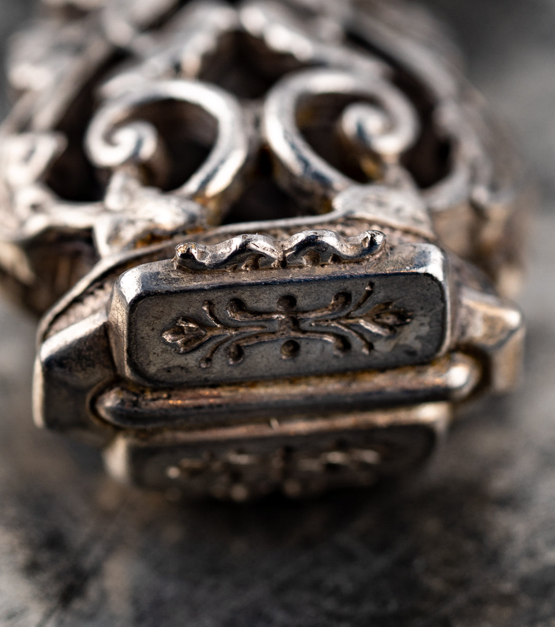 Chatelaine Bracelet in 835 Silver Dutch Early 1800s