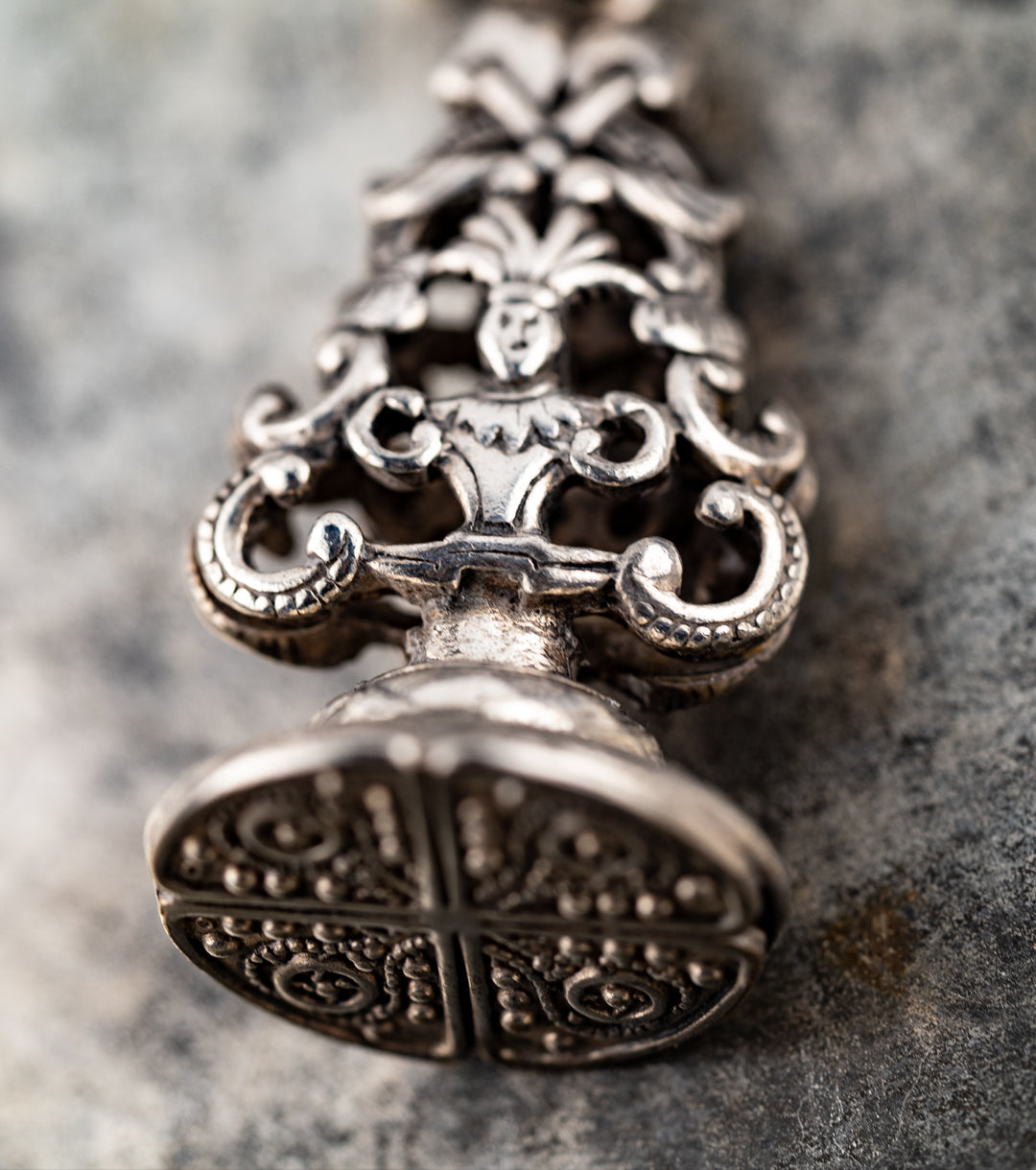 Chatelaine Bracelet in 835 Silver Dutch Early 1800s