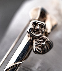 925 Silver Comedy Tragedy Flower Boutonniere/Brooch