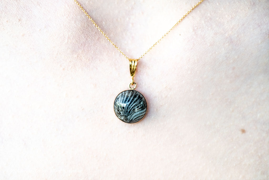 Black Fossil Coral Necklace