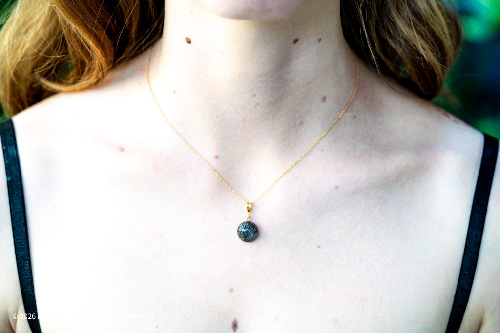 Black Fossil Coral Necklace